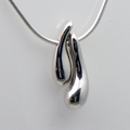 Solid Stering Silver Tear Drop Pendant Set with Sterling Silver Chain